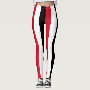 Egypt National Flag Colours Vertical Striped Leggings
