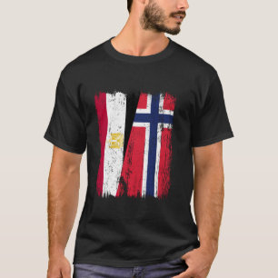 Egypt Norway Half Flag Egyptian Norwegian Ancestry T-Shirt