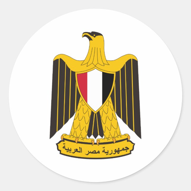 Egypt Official Coat Of Arms Heraldry Symbol Classic Round Sticker (Front)
