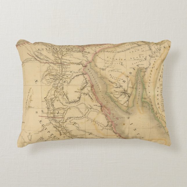 Egypt, Palestine and Arabia Map Decorative Cushion (Front)