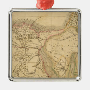 Egypt, Palestine and Arabia Map Metal Ornament