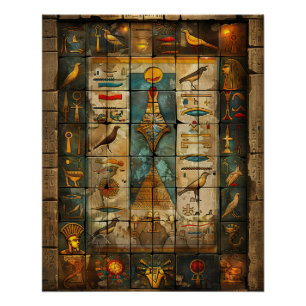 Egypt Pharaoh Wall Mosaic Art Poster
