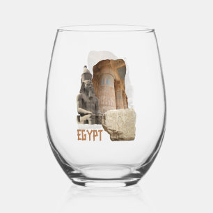 EGYPT photo collage Stemless Wine Glass