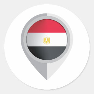 Egypt Pin Location Flag Classic Round Sticker
