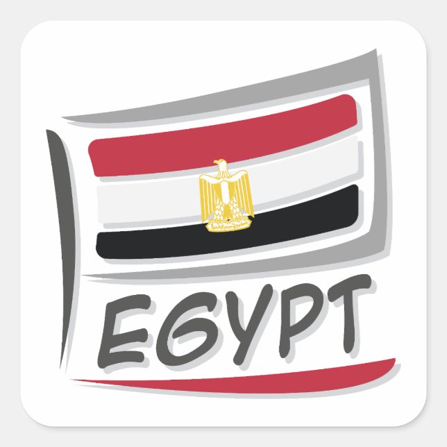 Egypt  Pride X Flag Square Sticker (Front)