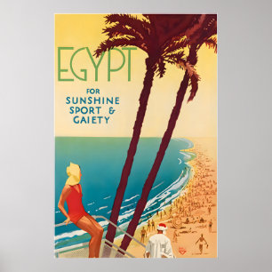 Egypt Print Egyptian Art Travel Poster Traveller