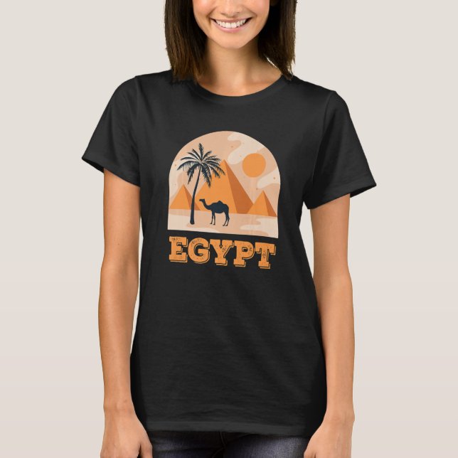 Egypt Pyramids Camel Desert Animal Camel T-Shirt (Front)