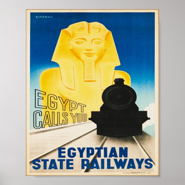 Egypt Railways Egypt calls you Vintage Poster (Front)