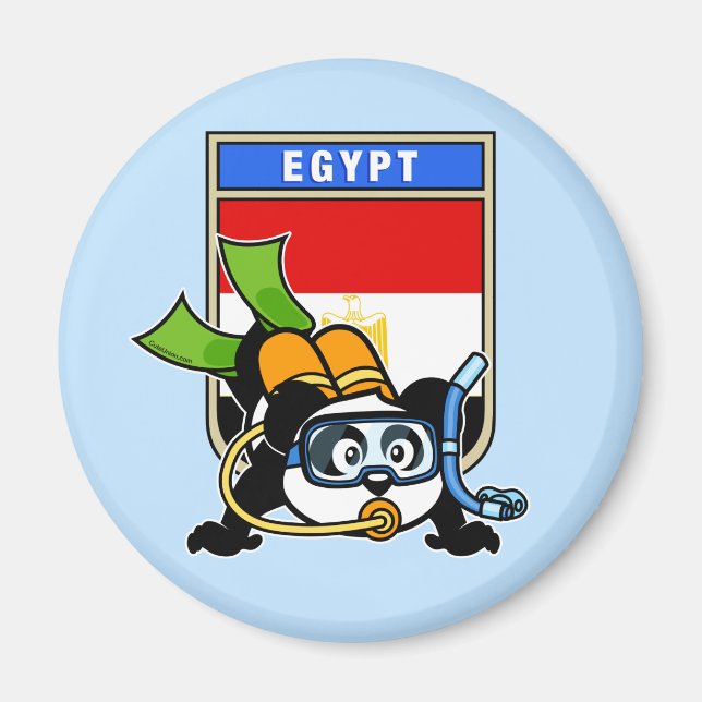 Egypt Scuba Diving Panda Magnet (Front)