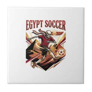 Egypt Soccer Skeleton Striker Nations Premium Spor Ceramic Tile