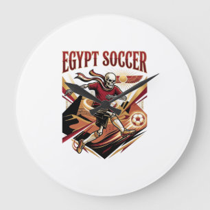 Egypt Soccer Skeleton Striker Nations Premium Spor Large Clock