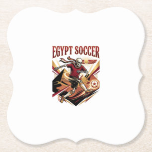 Egypt Soccer Skeleton Striker Nations Premium Spor Paper Coaster