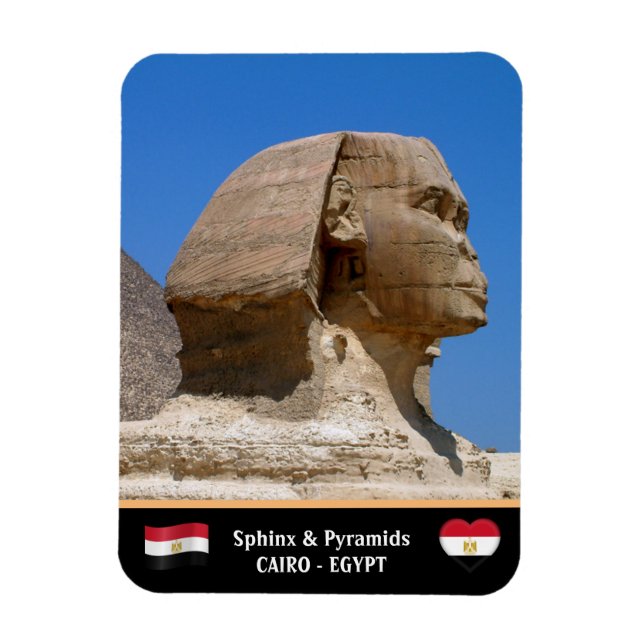 Egypt, Sphinx & Pyramids - Ancient Cairo (Unesco) Magnet (Vertical)
