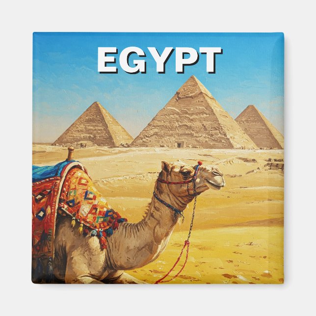 Egypt Sphinx Pyramids of Giza Camel Magnet (Front)
