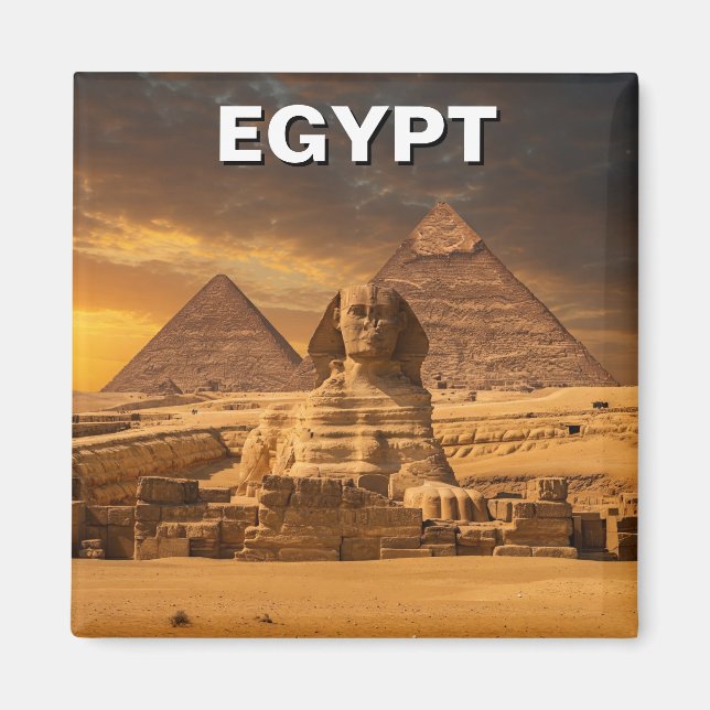 Egypt Sphinx Pyramids of Giza Magnet (Front)