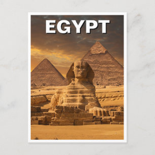 Egypt Sphinx Pyramids of Giza Postcard