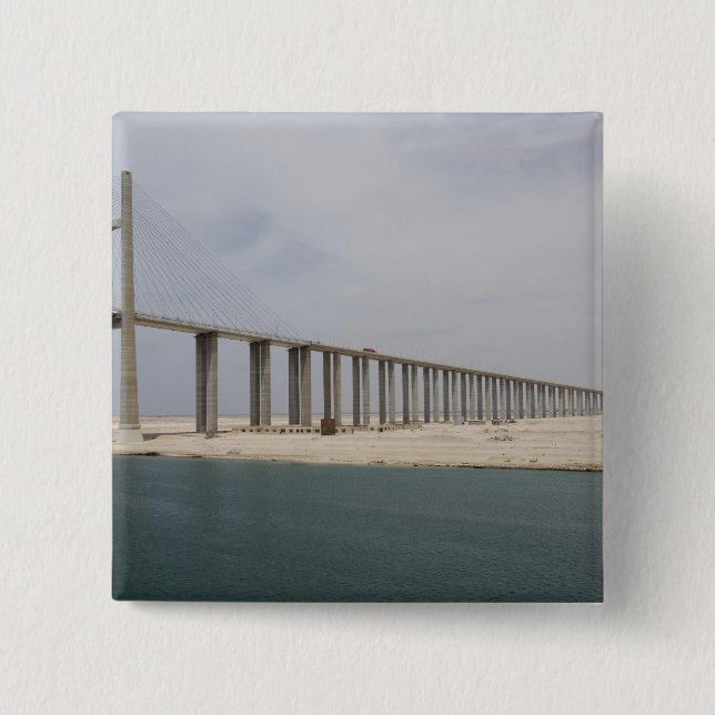 Egypt, Suez Canal. Bridge of Peace aka Peace 15 Cm Square Badge (Front)