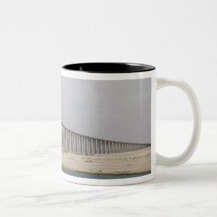 Egypt, Suez Canal. Bridge of Peace aka Peace Two-Tone Coffee Mug