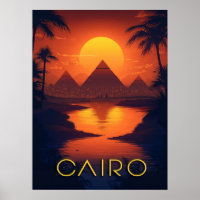 Egypt Sunset: Pyramids and Nile River