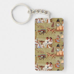Egypt Symbols Pattern Key Ring