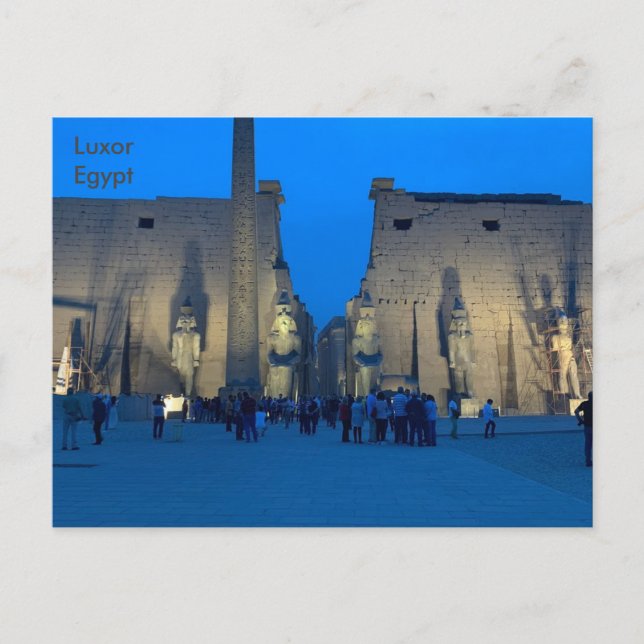 Egypt Temple of Luxor entrance at night Postcard (Front)