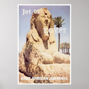 Egypt Travel Poster Egyptian Art Sphinx Print