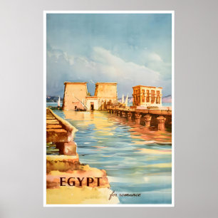 Egypt Travel Poster Egyptian Art World Traveller