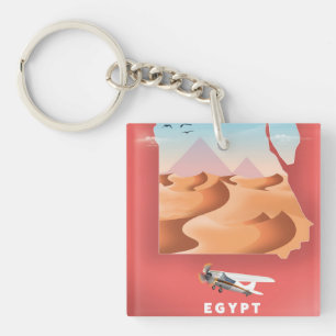 Egypt travel poster key ring