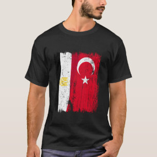 Egypt Turkey Half Flag Turkiye Egyptian Turkish He T-Shirt