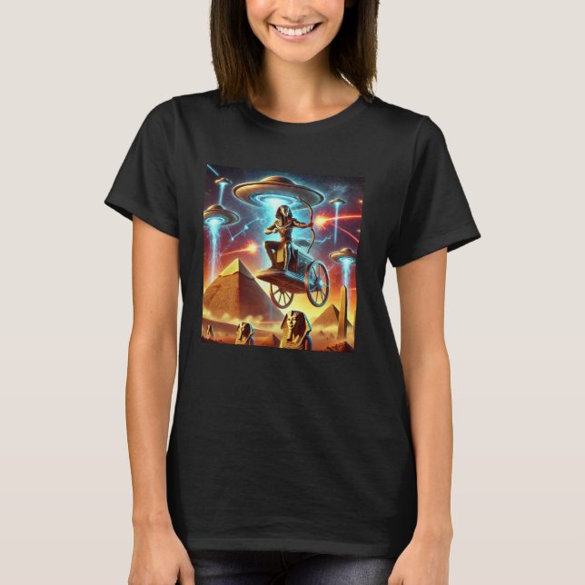 Egypt UFO Pyramids Transform Into Laser Turrets T-Shirt (Front)