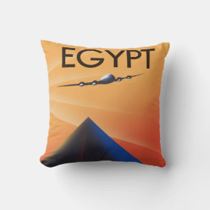 Egypt vintage style travel poster cushion