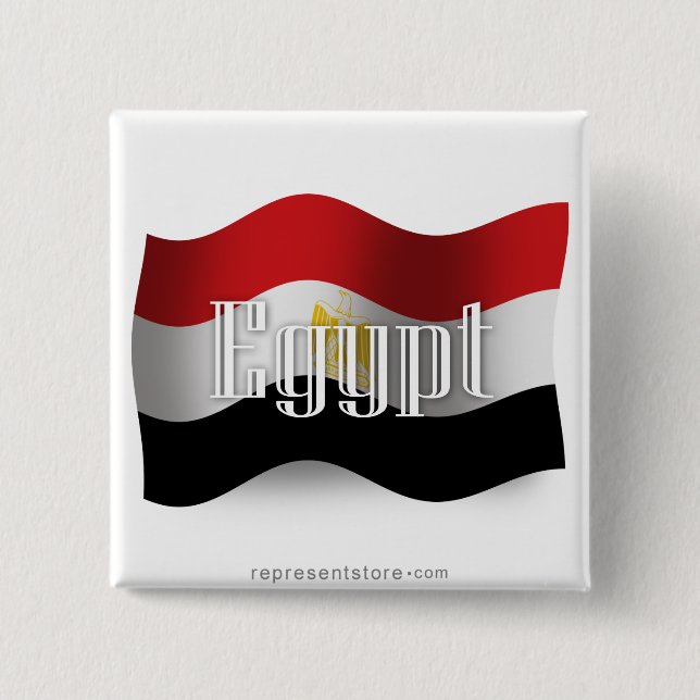 Egypt Waving Flag 15 Cm Square Badge (Front)