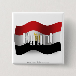 Egypt Waving Flag 15 Cm Square Badge