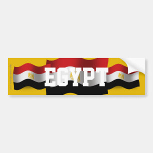 Egypt Waving Flag Bumper Sticker