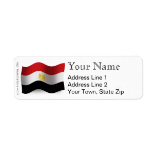 Egypt Waving Flag Return Address Label