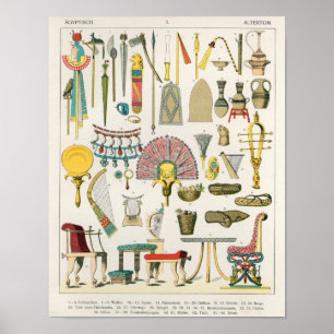 Egyptian Accessories, from 'Trachten der Voelker' Poster