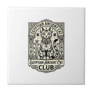 Egyptian Ancient Cat Funny Cat Graphic - Egyptian Ceramic Tile