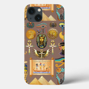 Egyptian Ancient Hieroglyphic Pattern Symbol iPhone 13 Case
