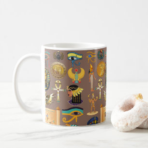 Egyptian Ancient Hieroglyphic Pattern Symbol Coffee Mug