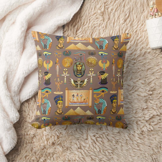 Egyptian Ancient Hieroglyphic Pattern Symbol Cushion (Blanket)