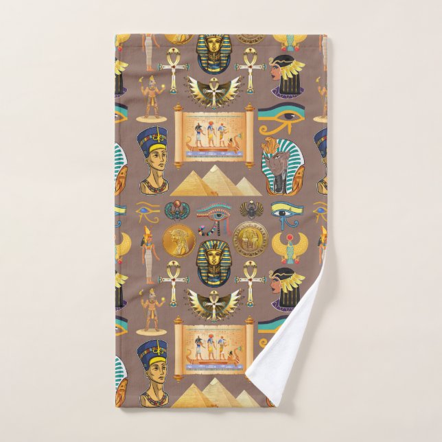 Egyptian Ancient Hieroglyphic Pattern Symbol Hand Towel (Hand Towel)