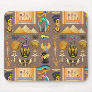 Egyptian Ancient Hieroglyphic Pattern Symbol Mouse Pad
