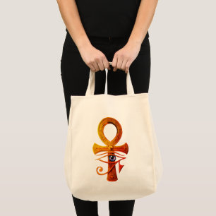 Egyptian Ankh Eye of Horus Ancient Symbol Protect Tote Bag