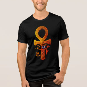 Egyptian Ankh Eye of Horus Ancient Symbol Protect Tri-Blend Shirt