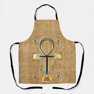 Egyptian Ankh - Gold and Blue Design Apron