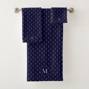 EGYPTIAN ANKHS MONOGRAM BATH TOWEL SET