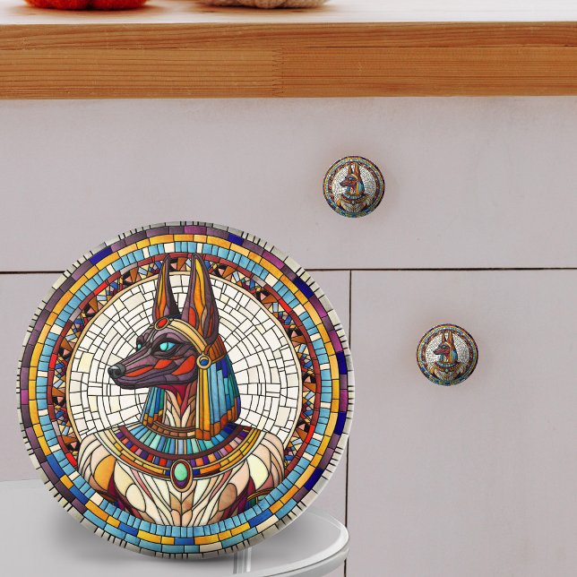 Egyptian Anubis -Mosaic Art Ceramic Knob (Creator Uploaded)