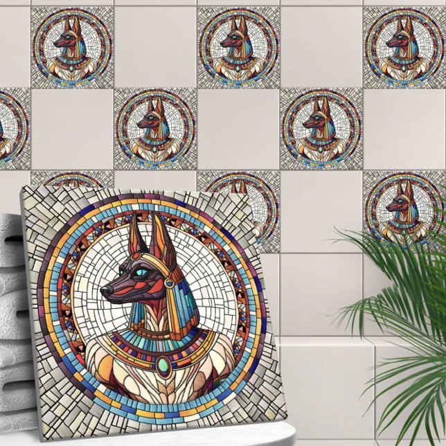 Egyptian Anubis -Mosaic Art Ceramic Tile (Creator Uploaded)