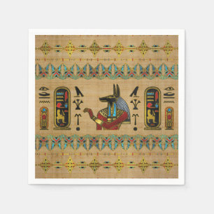 Egyptian Anubis Ornament on papyrus Napkin