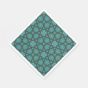 Egyptian arabic geometric in vintage blue and grey napkin